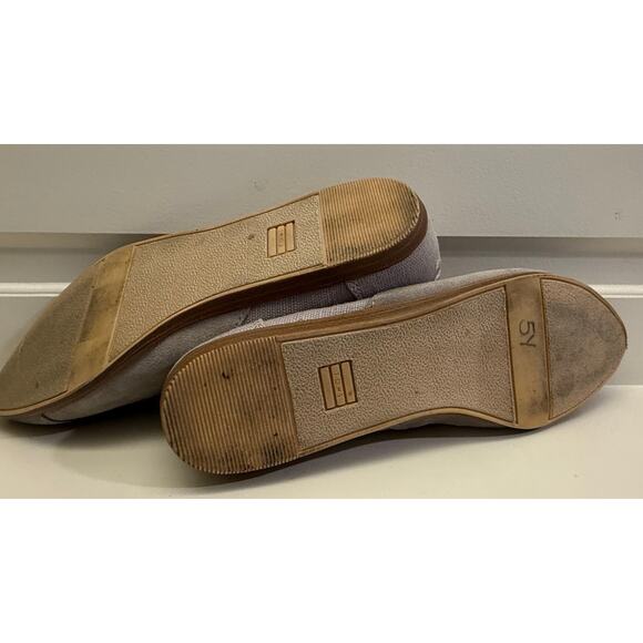 TOMS Women's Gray Jutti Suede/Canvas Ballet Flats Almond Toe Padded Insole 7 - Picture 6 of 9
